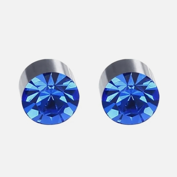 Other - NEW! Awesome BLUE MAGNETIC SAPPHIRE STUD EARRINGS - UNISEX